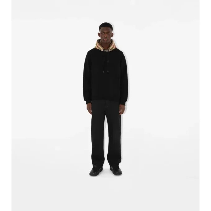 Hoodie mit Kapuze aus Baumwollflanell im Burberry-Karomuster