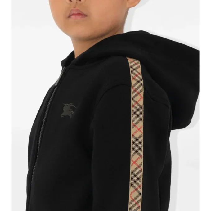 Hoodie mit Reißverschluss aus Baumwolle mit Karomuster