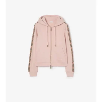Hoodie mit Reißverschluss und Karobordüre