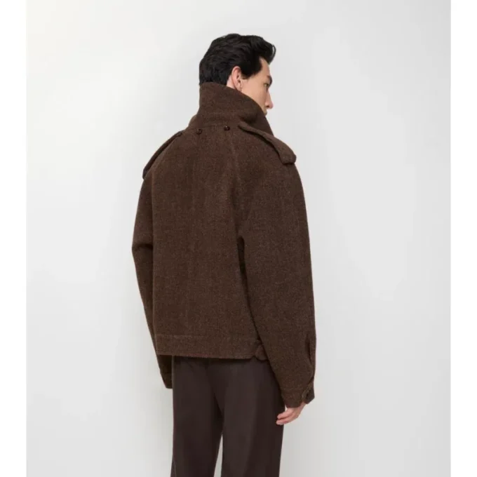 Jacke aus Wollmischung mit abnehmbarem Schal