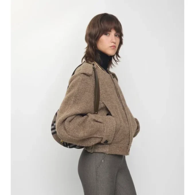 Jacke aus Wollmischung mit abnehmbarem Schal
