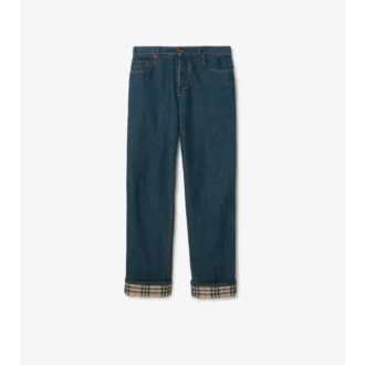 Jeans mit geradem Bein und Karomuster