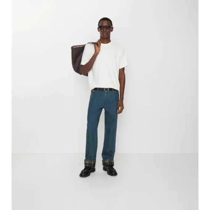 Jeans mit geradem Bein und Karomuster