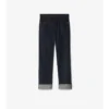 Jeans mit geradem Bein und Umschlag