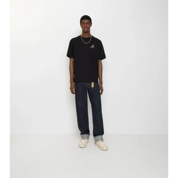 Jeans mit geradem Bein und Umschlag