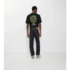Jeans mit geradem Bein und Umschlag