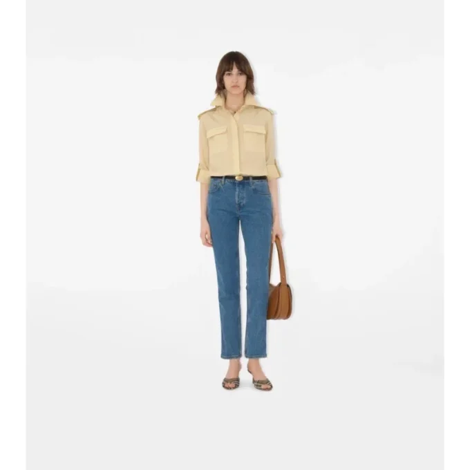 Jeans mit mittlerer Leibhöhe und geradem Schnitt