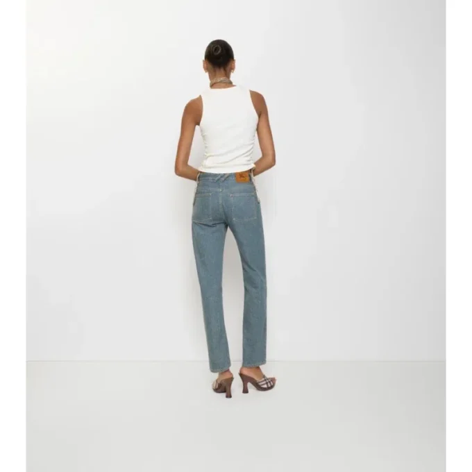Jeans mit mittlerer Leibhöhe und geradem Schnitt