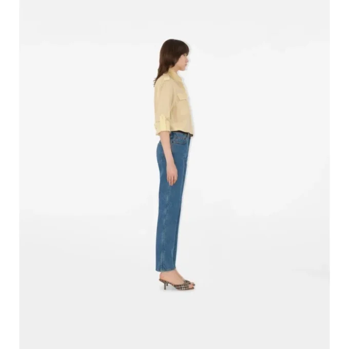 Jeans mit mittlerer Leibhöhe und geradem Schnitt