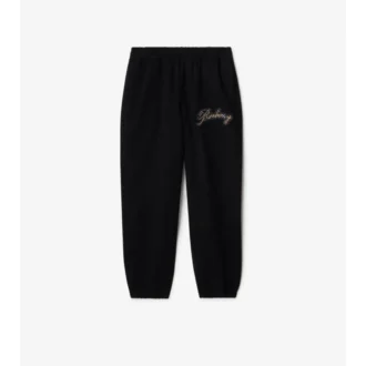 Jogginghose aus Baumwolle mit kursivem Logo im Karomuster