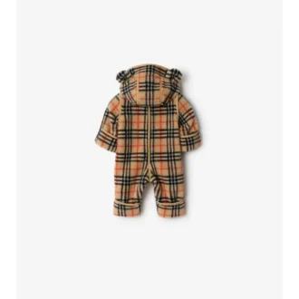 Jumpsuit mit Kapuze aus Fleece mit Karomuster