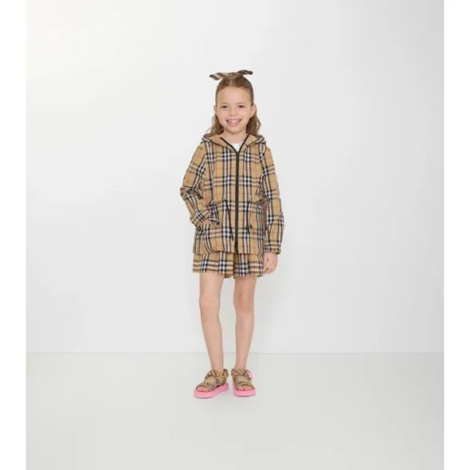 Kapuzenjacke aus Nylon mit Karomuster