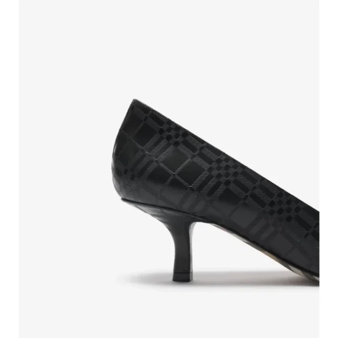 Karierte Damen-Pumps aus Leder