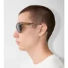 Karierte rechteckige Sonnenbrille