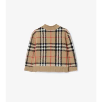 Karierte Strickjacke aus Wolle und Kaschmir