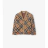 Karierte Wollstrickjacke