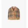 Karierte Wollstrickjacke