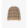 Karierte Wollstrickjacke