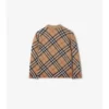 Karierte Wollstrickjacke