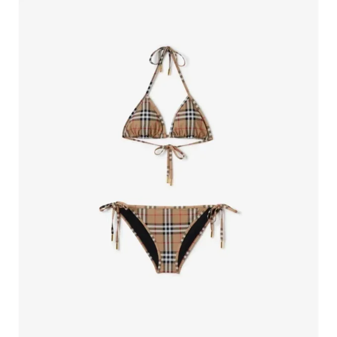 Karierter Triangel-Bikini