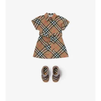 Kariertes Baumwoll-Shirt-Kleid