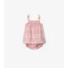 Kariertes Baumwollkleid mit Bloomers
