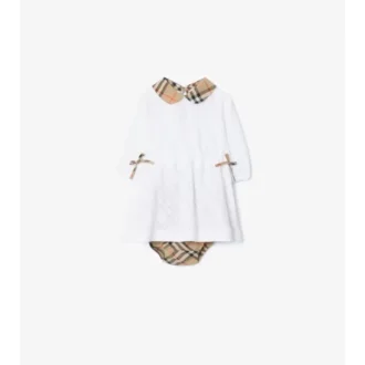 Kariertes Baumwollkleid mit Bloomers