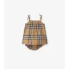 Kariertes Baumwollkleid mit Bloomers