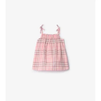Kariertes Baumwollkleid mit Bloomers