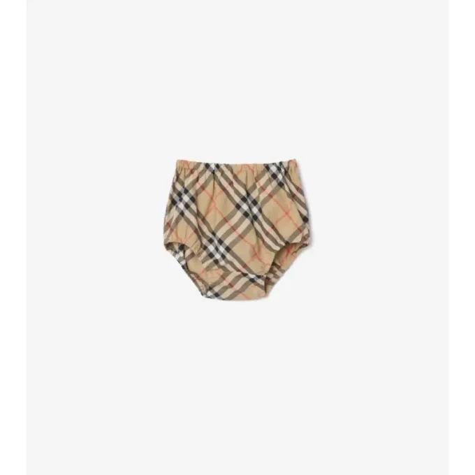 Kariertes Baumwollkleid mit Bloomers