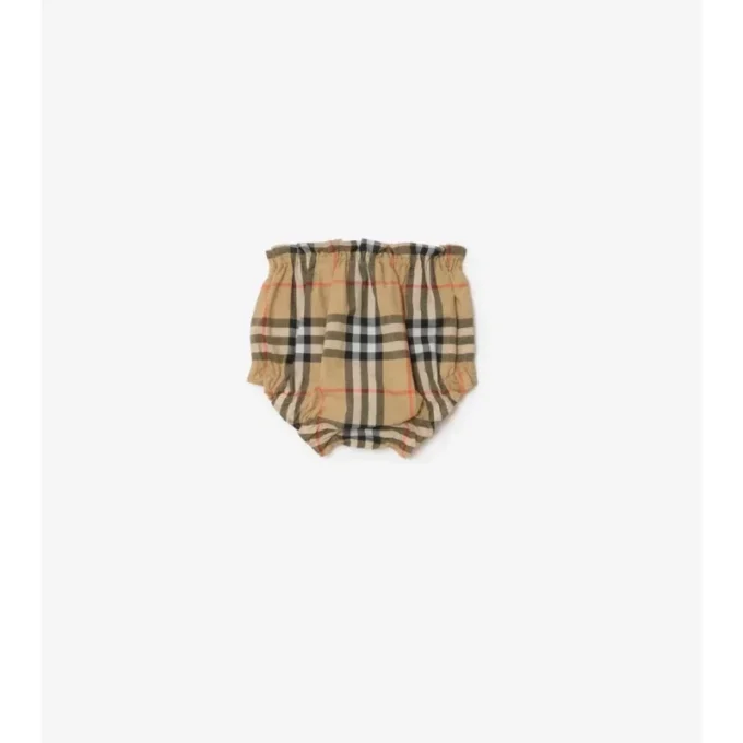 Kariertes Baumwollkleid mit Bloomers