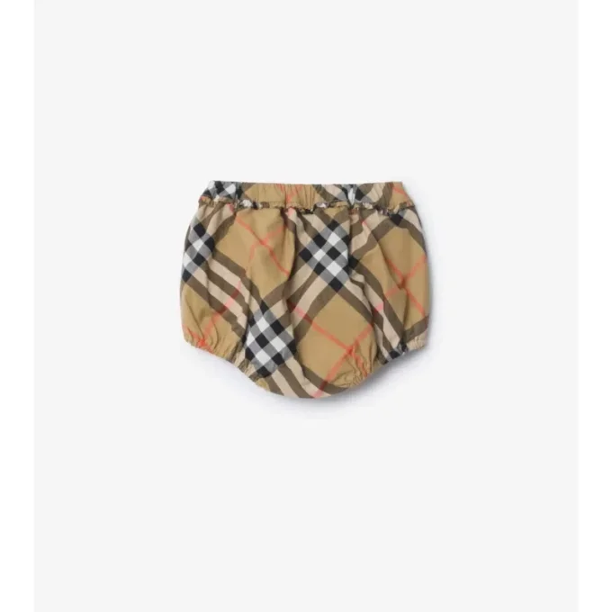 Kariertes Baumwollkleid mit Bloomers