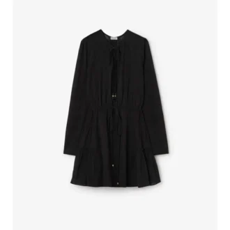 Kariertes Baumwollvoile-Kleid