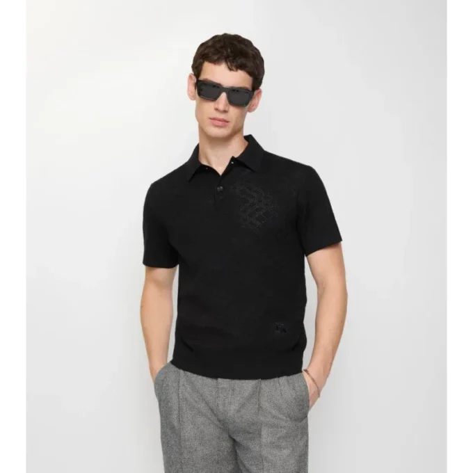 Kariertes Woll-Poloshirt