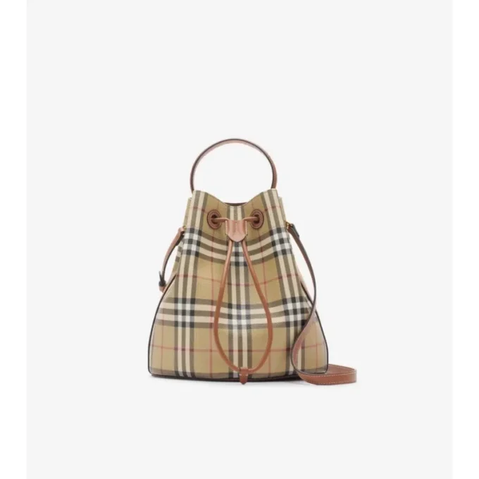 Kleine Bucket Bag mit Karomuster