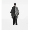 Kontrastkariertes Cape aus Woll-Kaschmir-Jacquard