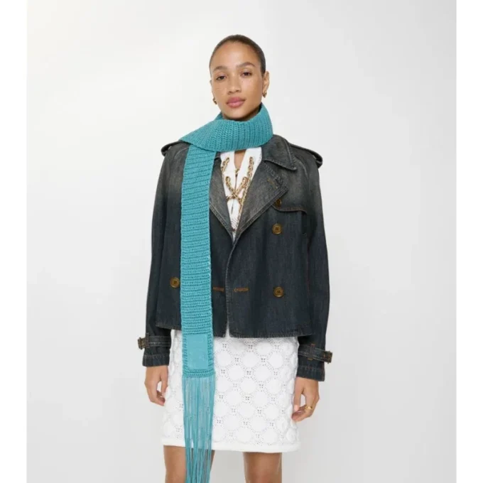 Kürzliche Denim-Mayfair-Trenchjacke