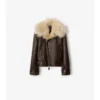 Kurze Aviator-Jacke aus Lammfell