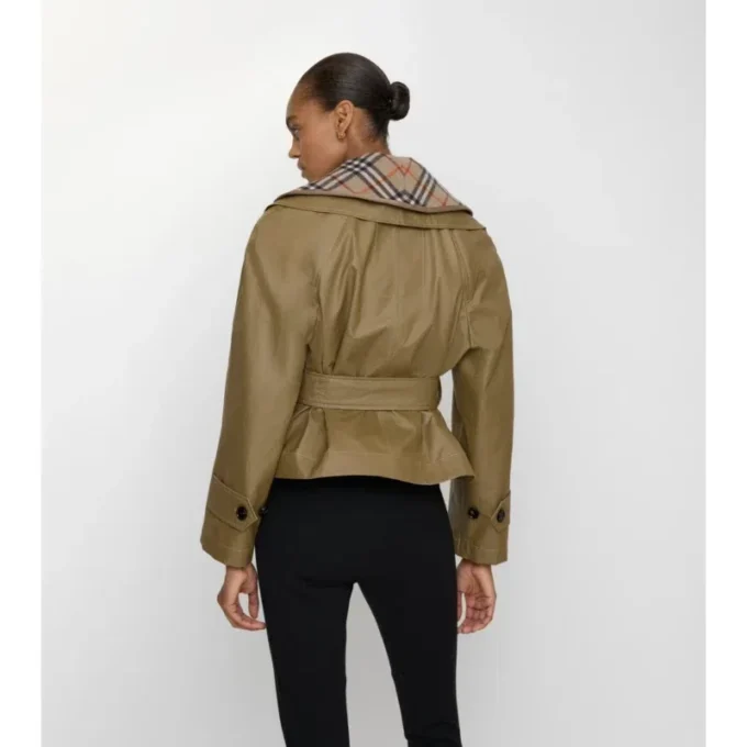 Kurze Baumwolljacke mit Karomuster