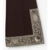 Kurze, bestickte, ausgestellte Hose aus Woll-Seide