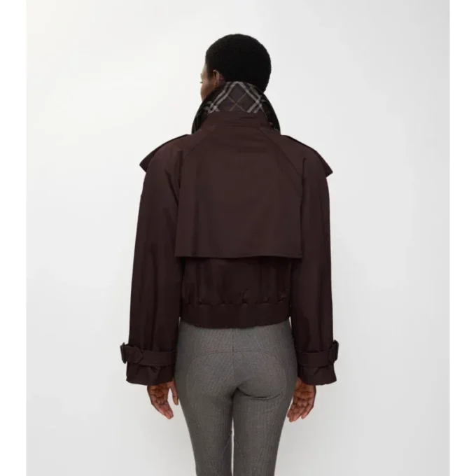Kurze Gabardine-Trenchcoat-Jacke