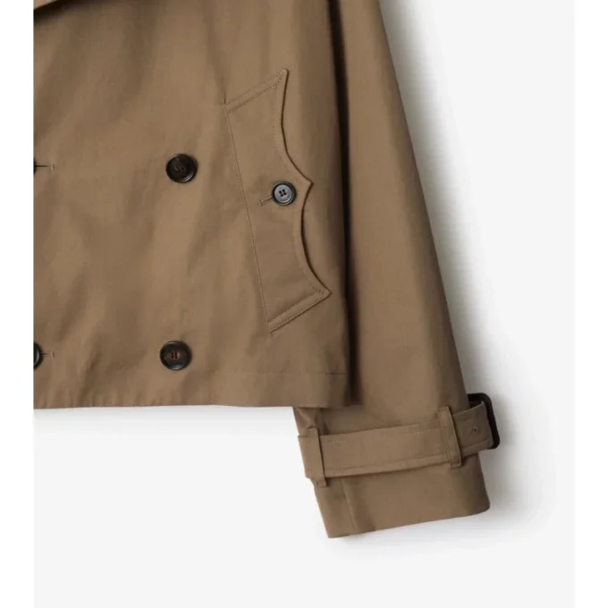 Kurze Gabardine-Trenchcoat-Jacke