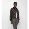 Kurze, gesteppte Baumwolljacke mit Karomuster