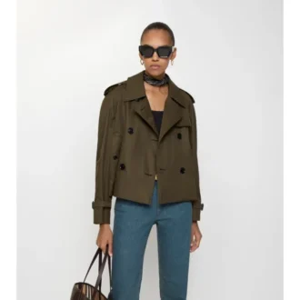 Kurze Mayfair-Trenchjacke aus Tropical Gabardine