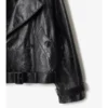 Kurze Trenchcoat-Jacke aus geprägtem Leder