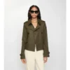 Kurze Trenchcoat-Jacke aus Tropical Gabardine