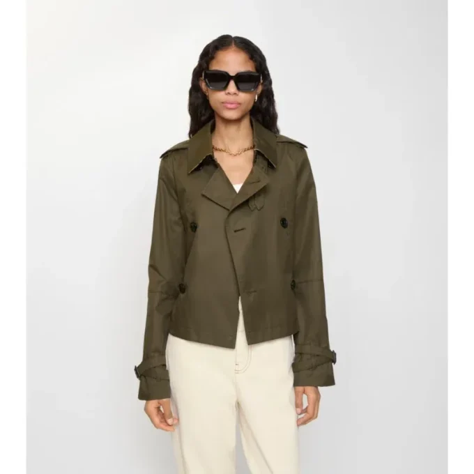 Kurze Trenchcoat-Jacke aus Tropical Gabardine