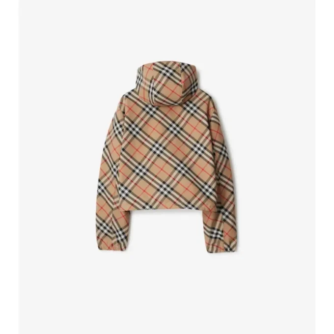 Kurze, wendbare Kapuzenjacke mit Karomuster