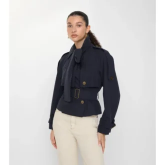Kurzer Canvas-Trench Coat „Trerose“