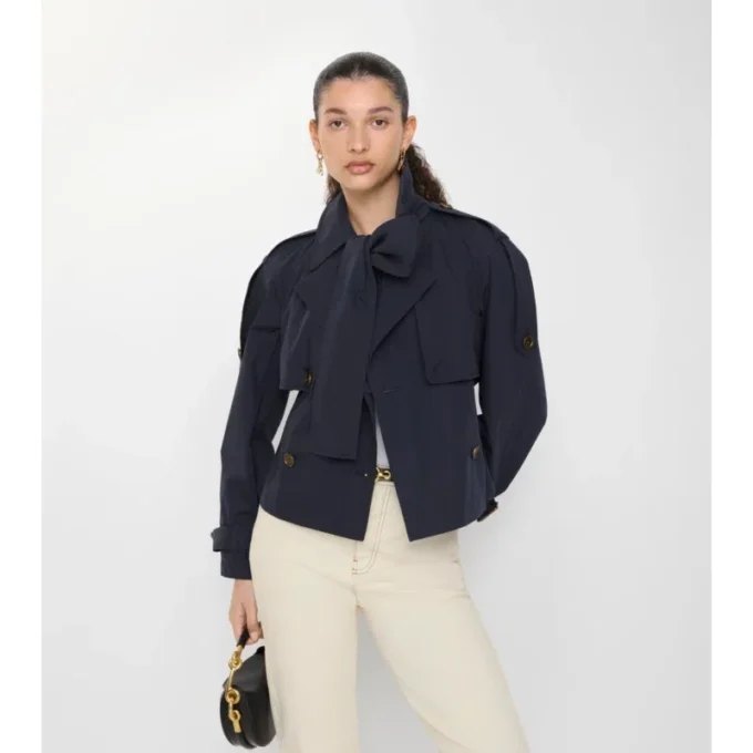 Kurzer Canvas-Trench Coat „Trerose“
